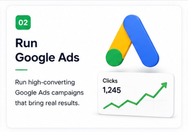 02 Run Google Ads — run high-converting Google Ads campaigns that bring real results.